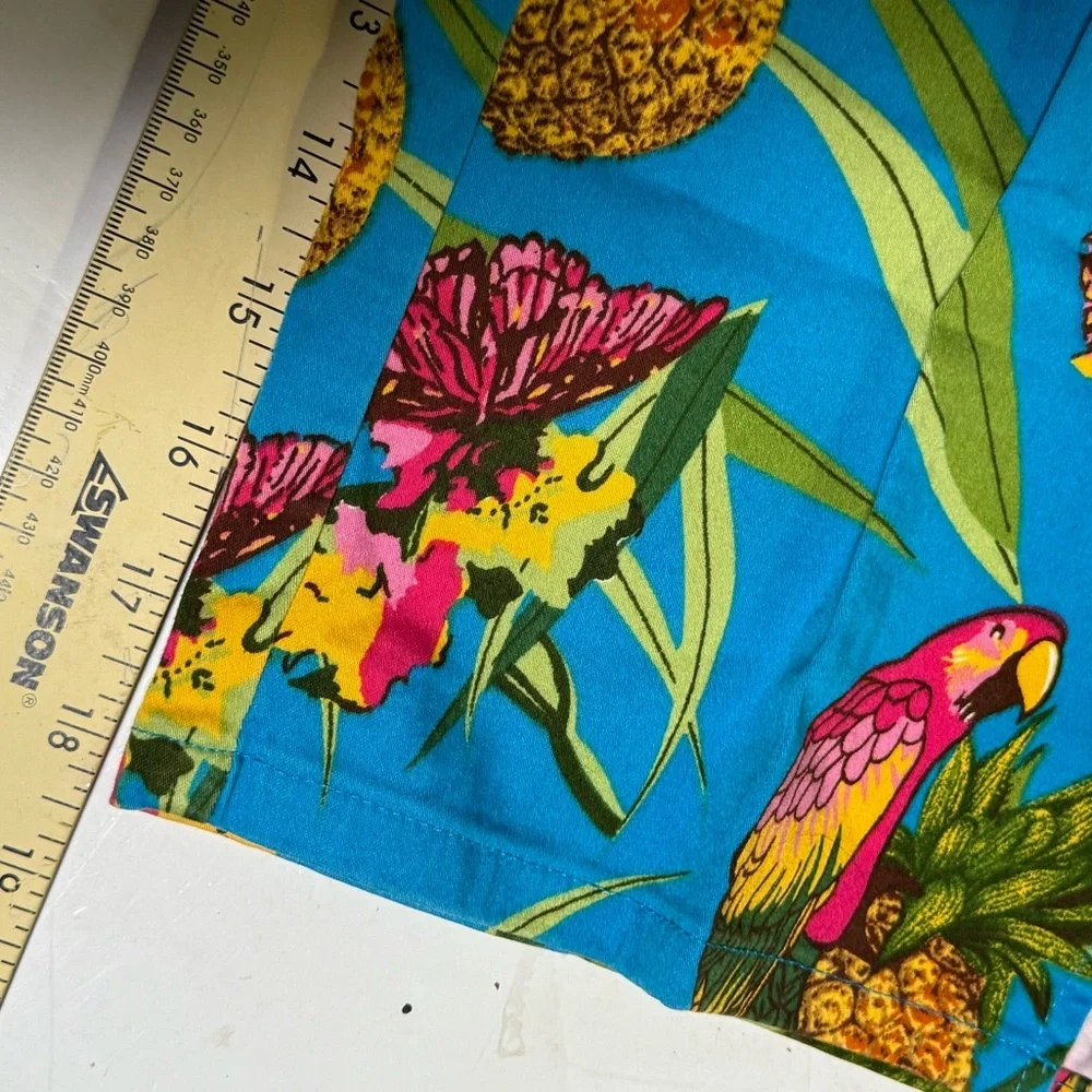 Vintage Bill Blass capri pants women’s tropical pineapple parrot print Stretch‎ - Picture 7 of 7
